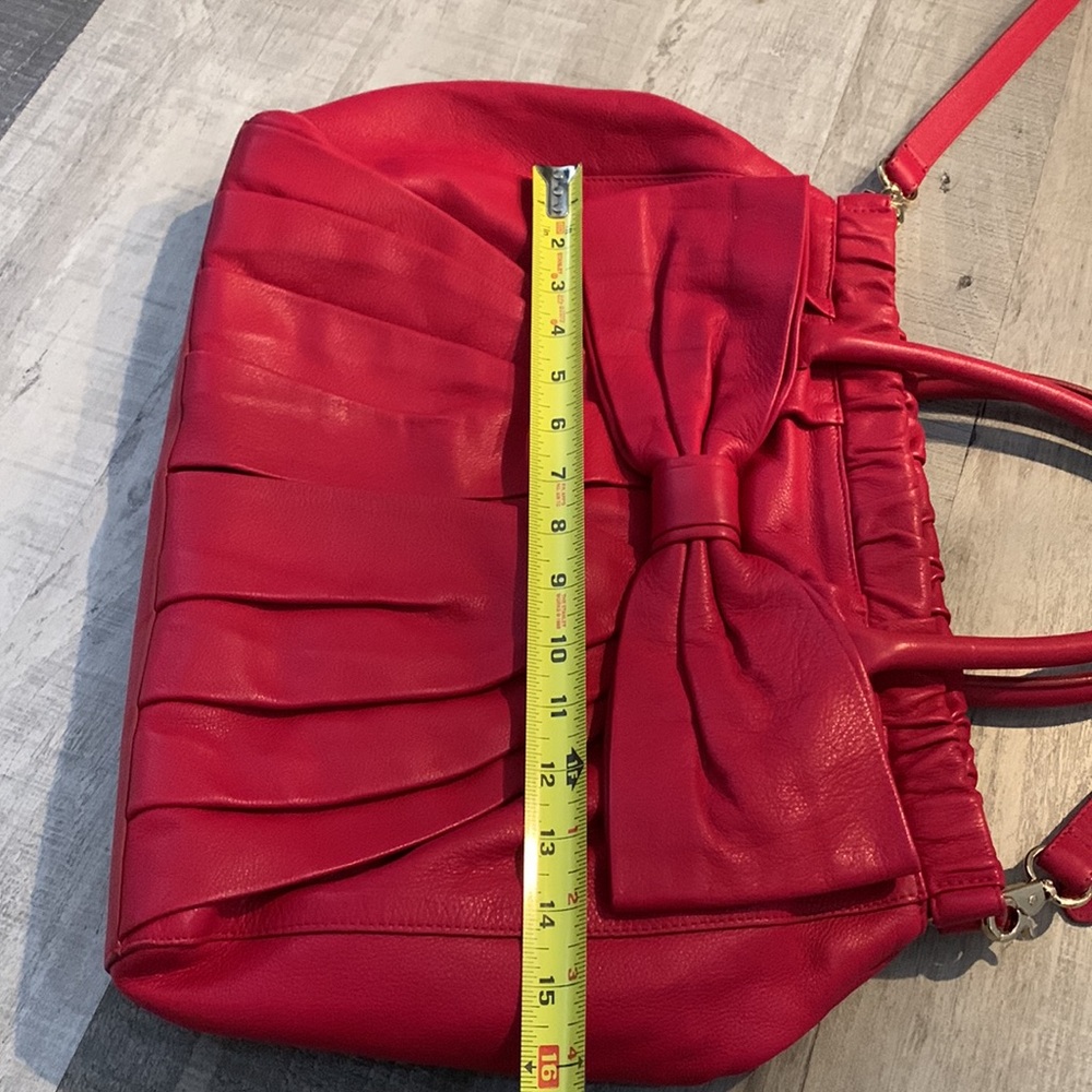 RED VALENTINO Pink/Fuschia Supple Leather Bag/Tote Elegant Large Bow Detail - Picture 11 of 14